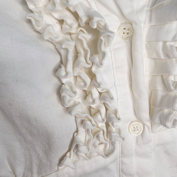 Covington White Ruffled Long Sleeve Shirt Size M - Picture 4 of 7